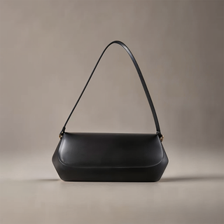 Eleanor - Chic Leather Curved Flap Handbag
