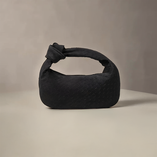 Ximena - Woven Knot Medium Suede Shoulder Bag