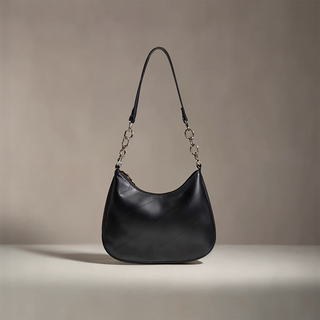 Hailey - Quilted Leather Crescent Shoulder Bag