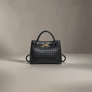 Evelyn - Butterfly Closure Woven Leather Tote Bag