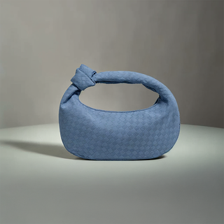 Ximena - Woven Knot Medium Suede Shoulder Bag