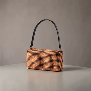 Lyla - Rhinestone Mesh Evening Bag with Zipper Closure