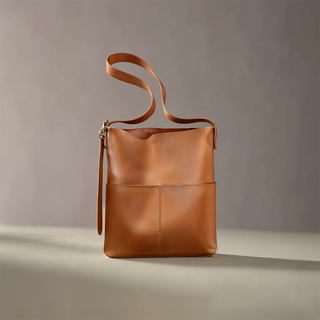 Eloise - Modern Leather Open-Top Tote Bag