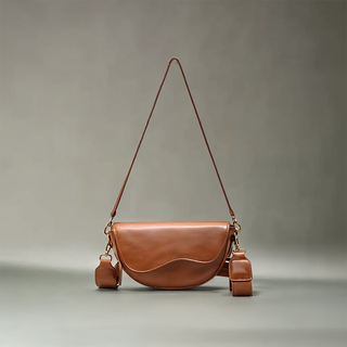 Everly - Leather Wave Flap Crossbody Bag