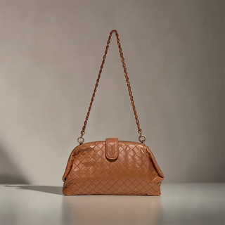 Elena - Leather Braided Chain Handbag