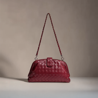 Elena - Leather Braided Chain Handbag