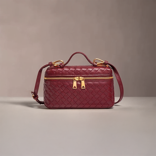 Katherine - Woven Leather Structured Box Bag