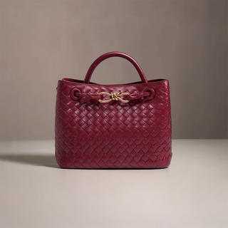 Evelyn - Butterfly Closure Woven Leather Tote Bag