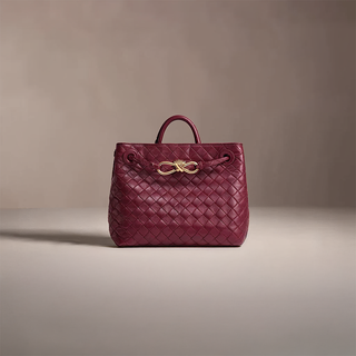 Evelyn - Butterfly Closure Woven Leather Tote Bag