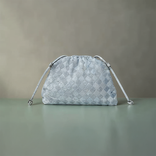 Mia - Braided Leather Drawstring Bag