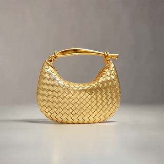Stella - Gold Handle Sardine Woven Bag