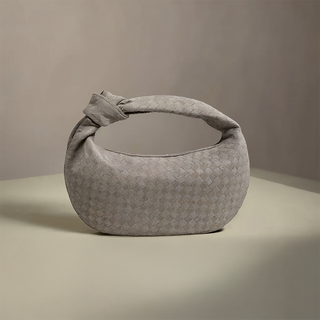 Ximena - Woven Knot Medium Suede Shoulder Bag