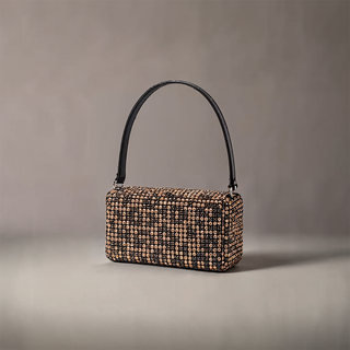 Lyla - Rhinestone Mesh Evening Bag with Zipper Closure