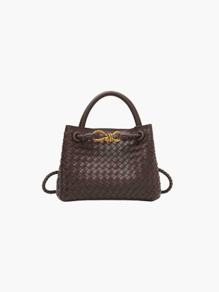 Evelyn - Butterfly Closure Woven Leather Tote Bag