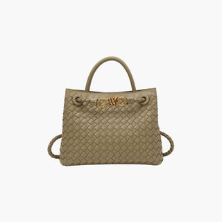 Evelyn - Butterfly Closure Woven Leather Tote Bag