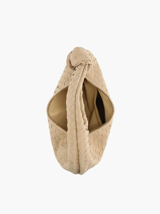Ximena - Woven Knot Medium Suede Shoulder Bag