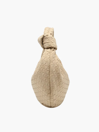 Ximena - Woven Knot Medium Suede Shoulder Bag