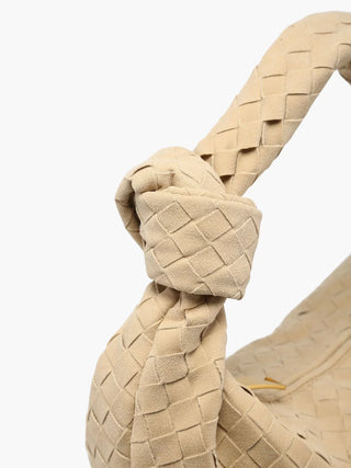 Ximena - Woven Knot Medium Suede Shoulder Bag