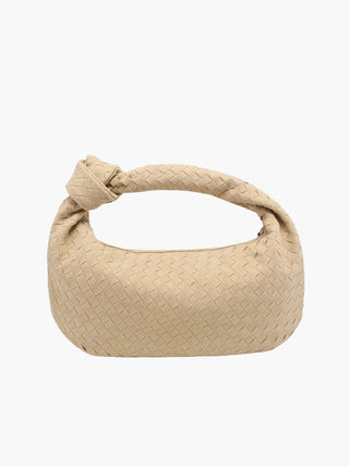 Ximena - Woven Knot Medium Suede Shoulder Bag