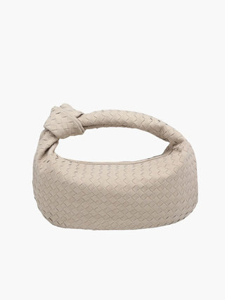 Ximena - Woven Knot Medium Suede Shoulder Bag