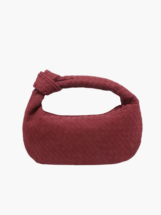 Ximena - Woven Knot Medium Suede Shoulder Bag