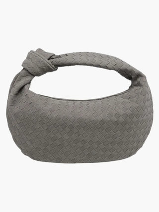 Ximena - Woven Knot Medium Suede Shoulder Bag