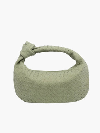 Ximena - Woven Knot Medium Suede Shoulder Bag