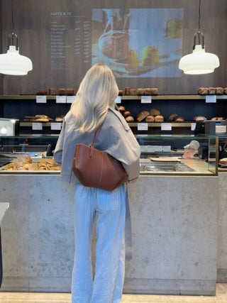 Hazel - Classic Double Handle Leather Tote