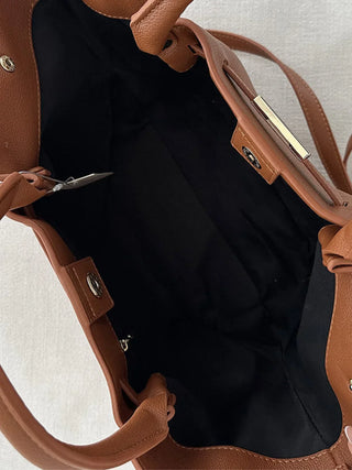 Aurora - Classic Leather Charm Tote Bag