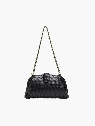 Elena - Leather Braided Chain Handbag