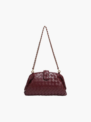 Elena - Leather Braided Chain Handbag