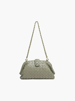 Elena - Leather Braided Chain Handbag