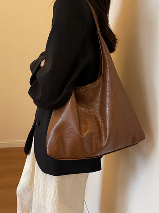 Ruby - Leather Slouchy Hobo Shoulder Bag