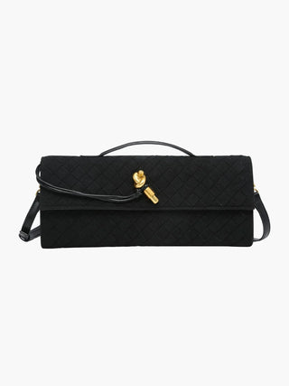 Georgia - Suede Braided Clasp Clutch Bag