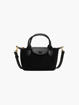 Adalynn - Suede Buttoned Mini Satchel Bag