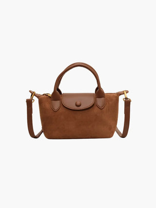 Adalynn - Suede Buttoned Mini Satchel Bag