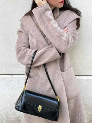 Alice - Leather Shoulder Bag with Vintage Gold-Tone Hardware