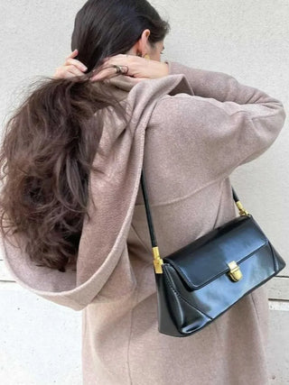 Alice - Leather Shoulder Bag with Vintage Gold-Tone Hardware