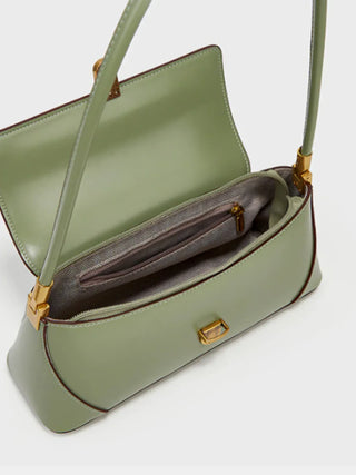 Alice - Leather Shoulder Bag with Vintage Gold-Tone Hardware