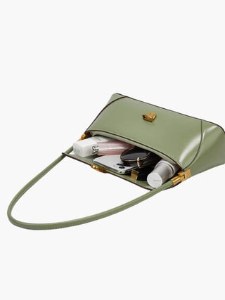 Alice - Leather Shoulder Bag with Vintage Gold-Tone Hardware