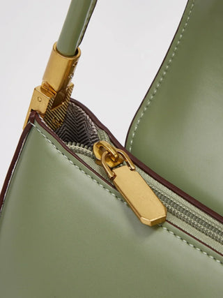 Alice - Leather Shoulder Bag with Vintage Gold-Tone Hardware