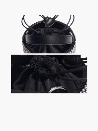 Riley - Glamorous Evening Bucket Bag with Rhinestone Finish