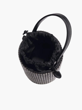 Riley - Glamorous Evening Bucket Bag with Rhinestone Finish