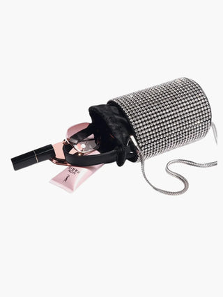 Riley - Glamorous Evening Bucket Bag with Rhinestone Finish