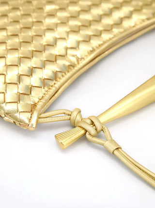 Stella - Gold Handle Sardine Woven Bag