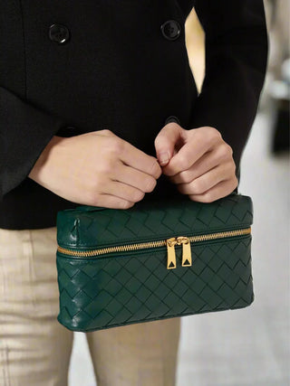 Katherine - Woven Leather Structured Box Bag