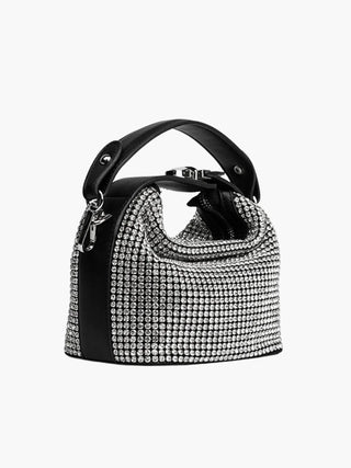 Clara - Rhinestone Embellished Handbag with Elegant Folded Design