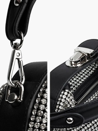 Clara - Rhinestone Embellished Handbag with Elegant Folded Design