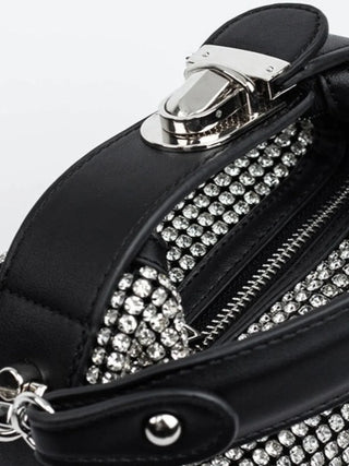 Clara - Rhinestone Embellished Handbag with Elegant Folded Design