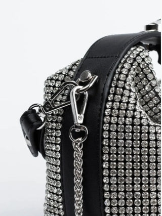 Clara - Rhinestone Embellished Handbag with Elegant Folded Design